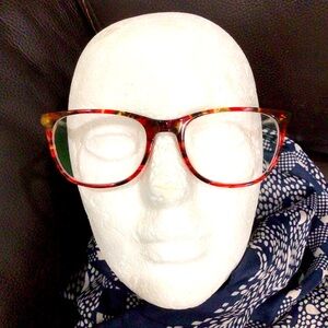 Scott Harris Europa SH-602 Red/Zebra Full Rim Oval Eyeglasses Frames